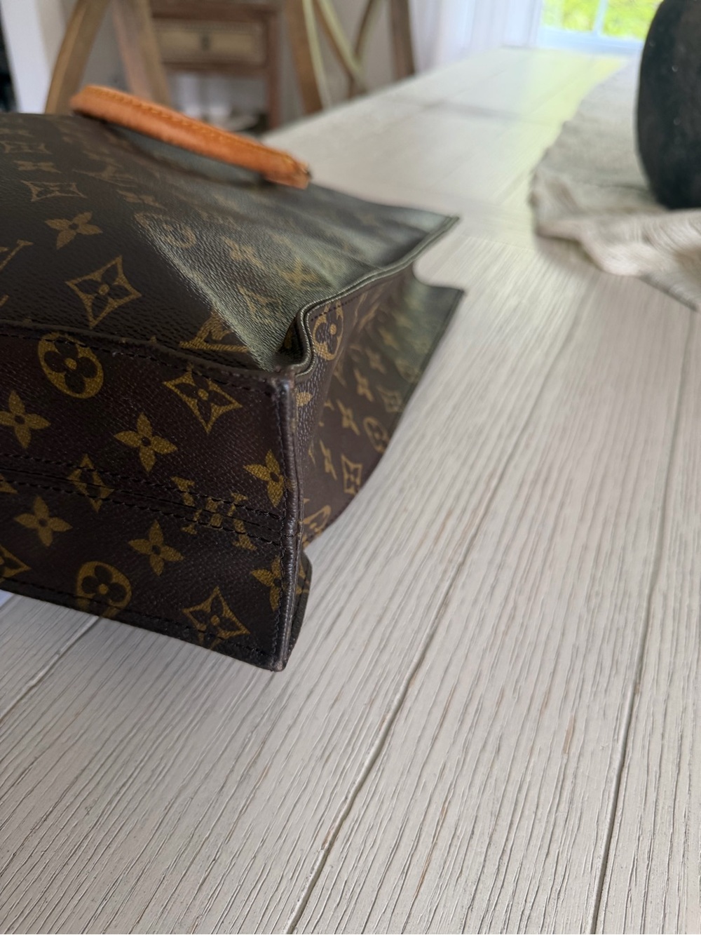 Louis Vuitton Monogram Sac Plat Canvas Tote in Brown - Picture 5 of 15